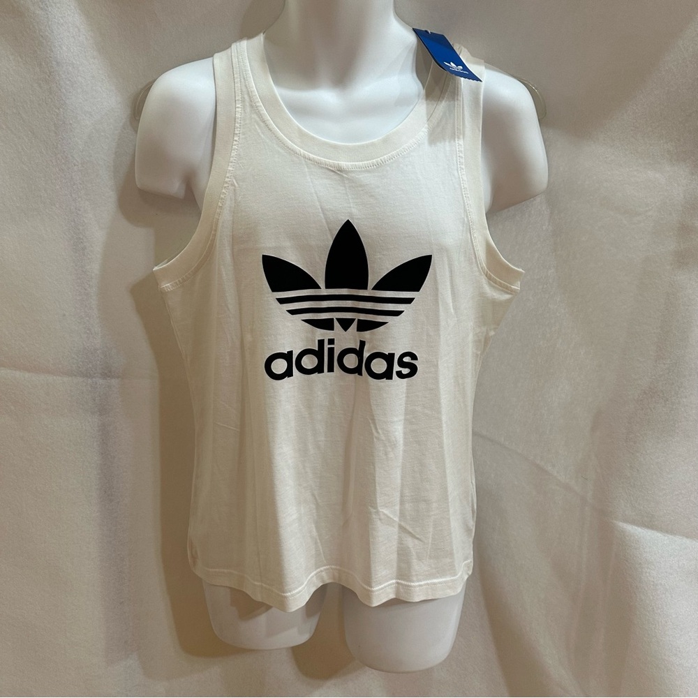 Men’s White Adidas Tank